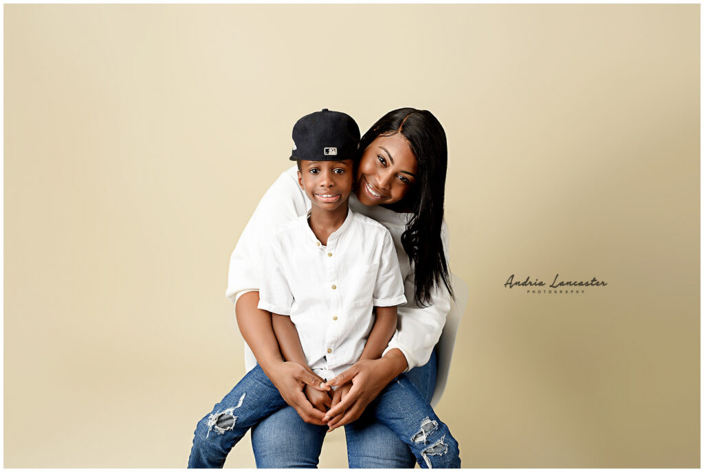 brooklyn portrait photographer mother posed with son 
