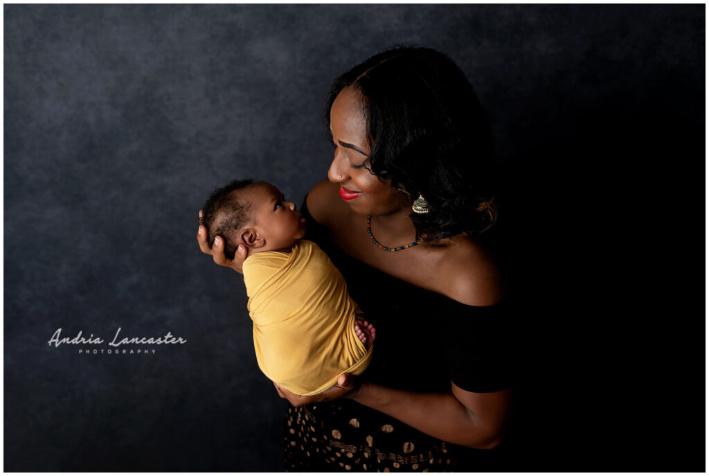 studio newborn photo mom and baby